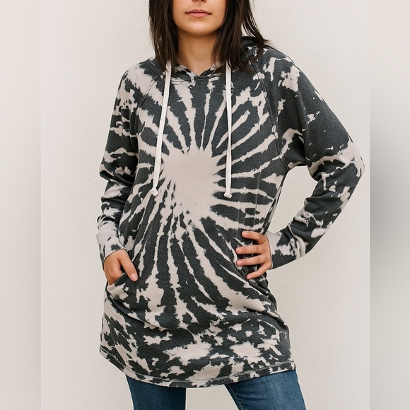 Kickoff Shop Tops - Women's Tie-Dye Hippie Festival Tunic Hoodie
